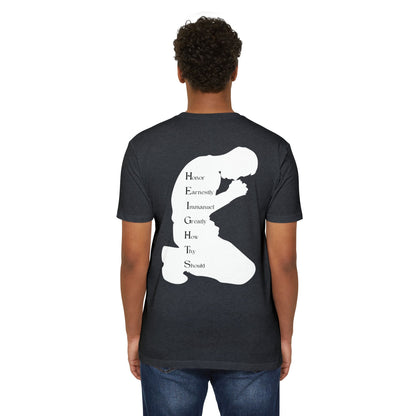 Adult Heights Christian White Letters & Image Premium Tee