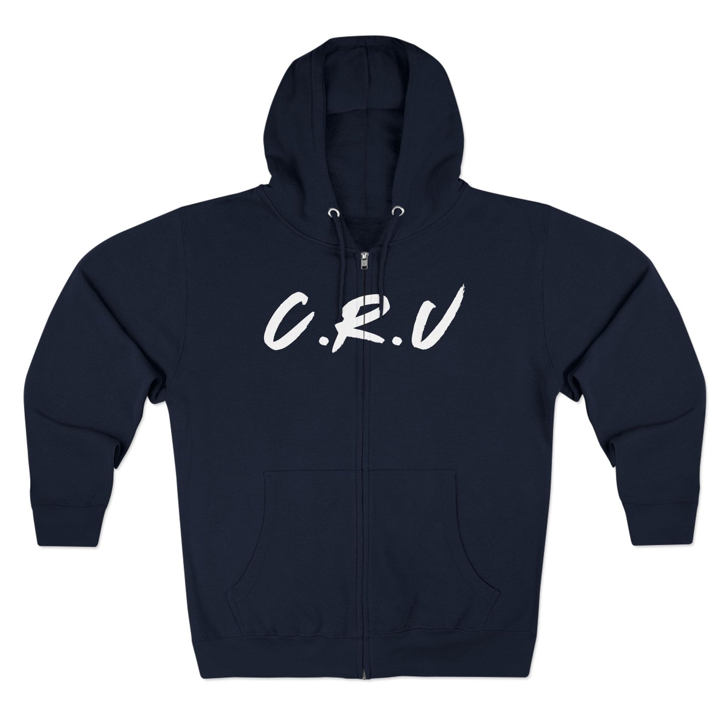 Adult Cru White Zipper Hoodie