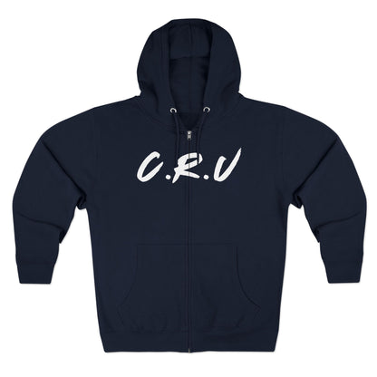 Adult Cru White Zipper Hoodie