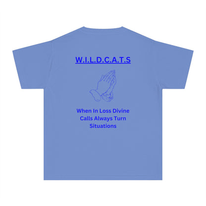 Youth Wildcats Christian Blue Letters & Picture