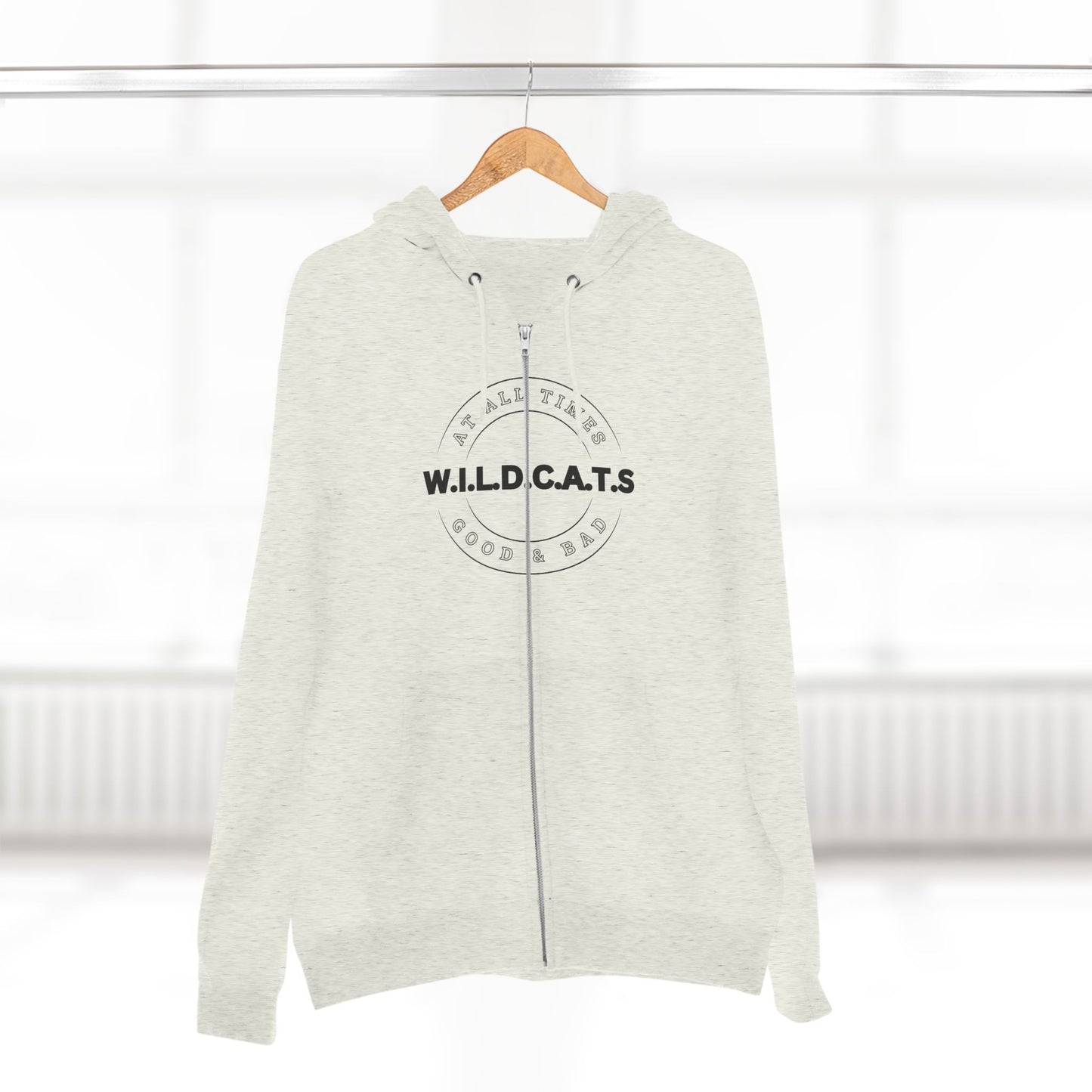 Wildcats Christian Black Letters & Picture Hoodie Zipper
