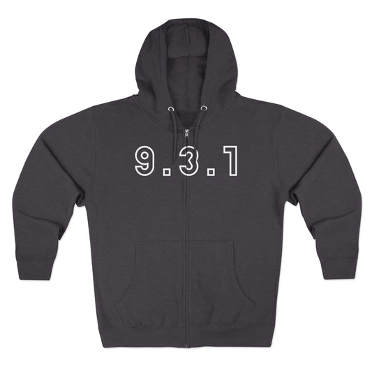 931 White Hoodie Zipper