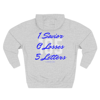 Specialty Adult 105 Christian Blue and White Letters Hoodie