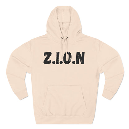 Zion Hoodie Black Words & Image