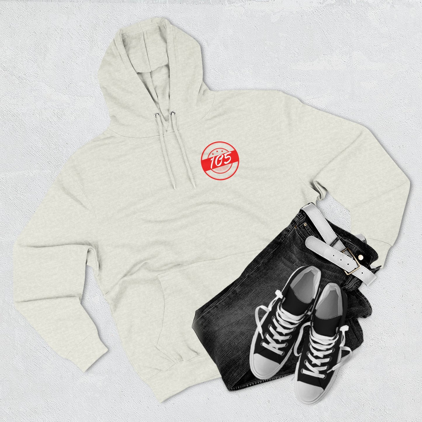 Adult 105 Christian Red and White Letters Hoodie