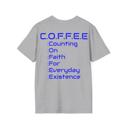 Adult Coffee Christian Blue Words Only