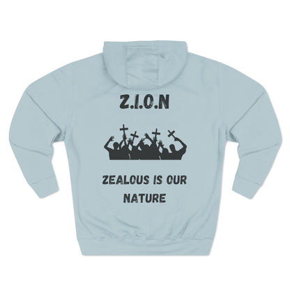 Zion Hoodie Black Words & Image