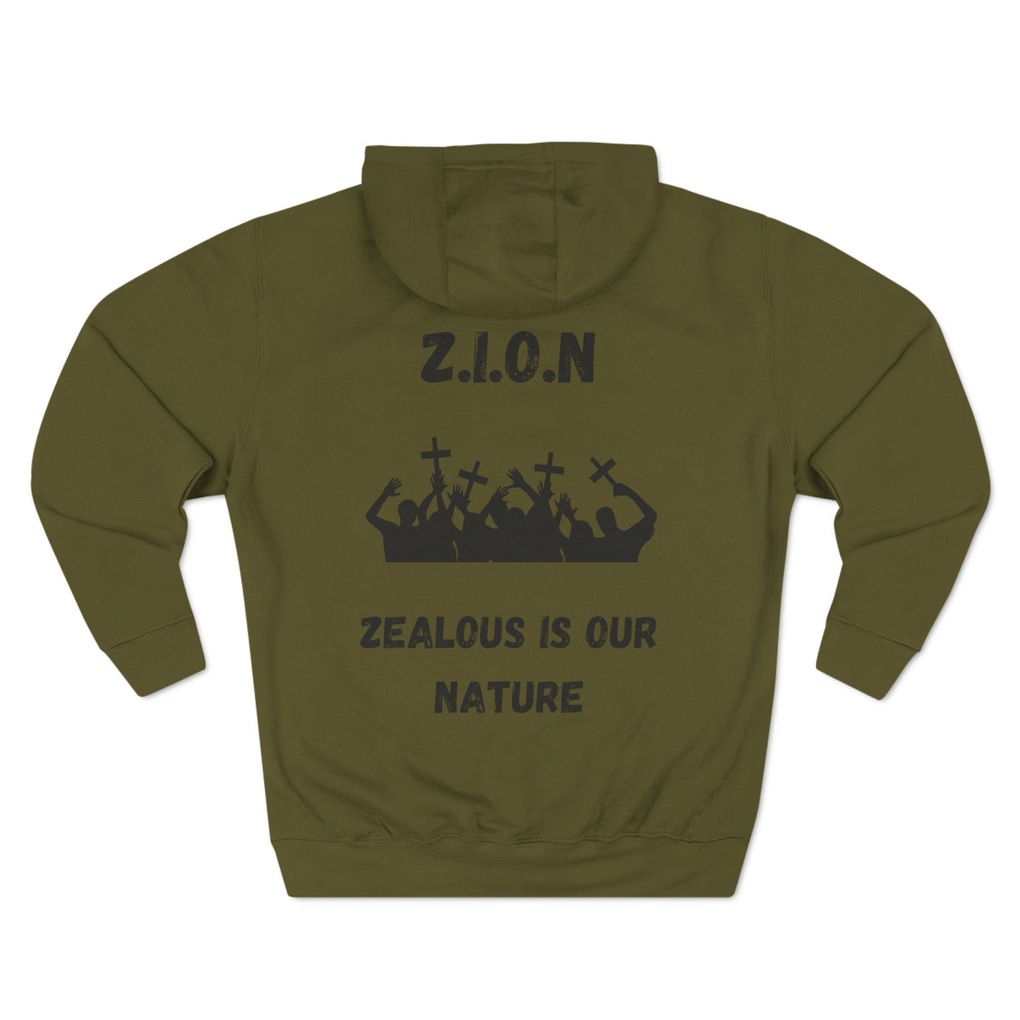 Zion Hoodie Black Words & Image