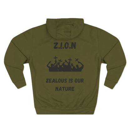 Zion Hoodie Black Words & Image