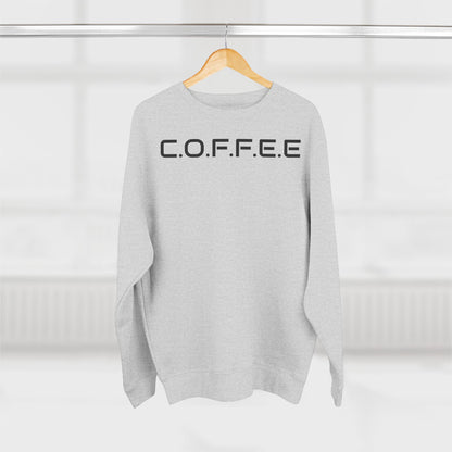 Adult Coffee Christian Black Words Only Crewneck