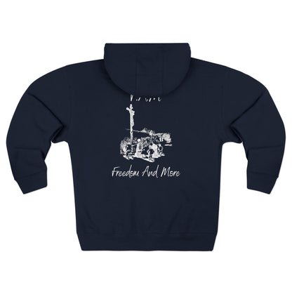 Fam Hoodie White Words Zipper