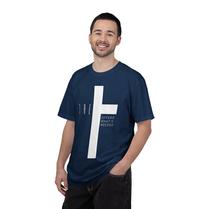 Adult T-Town Christian White Letters & Cross Heavyweight