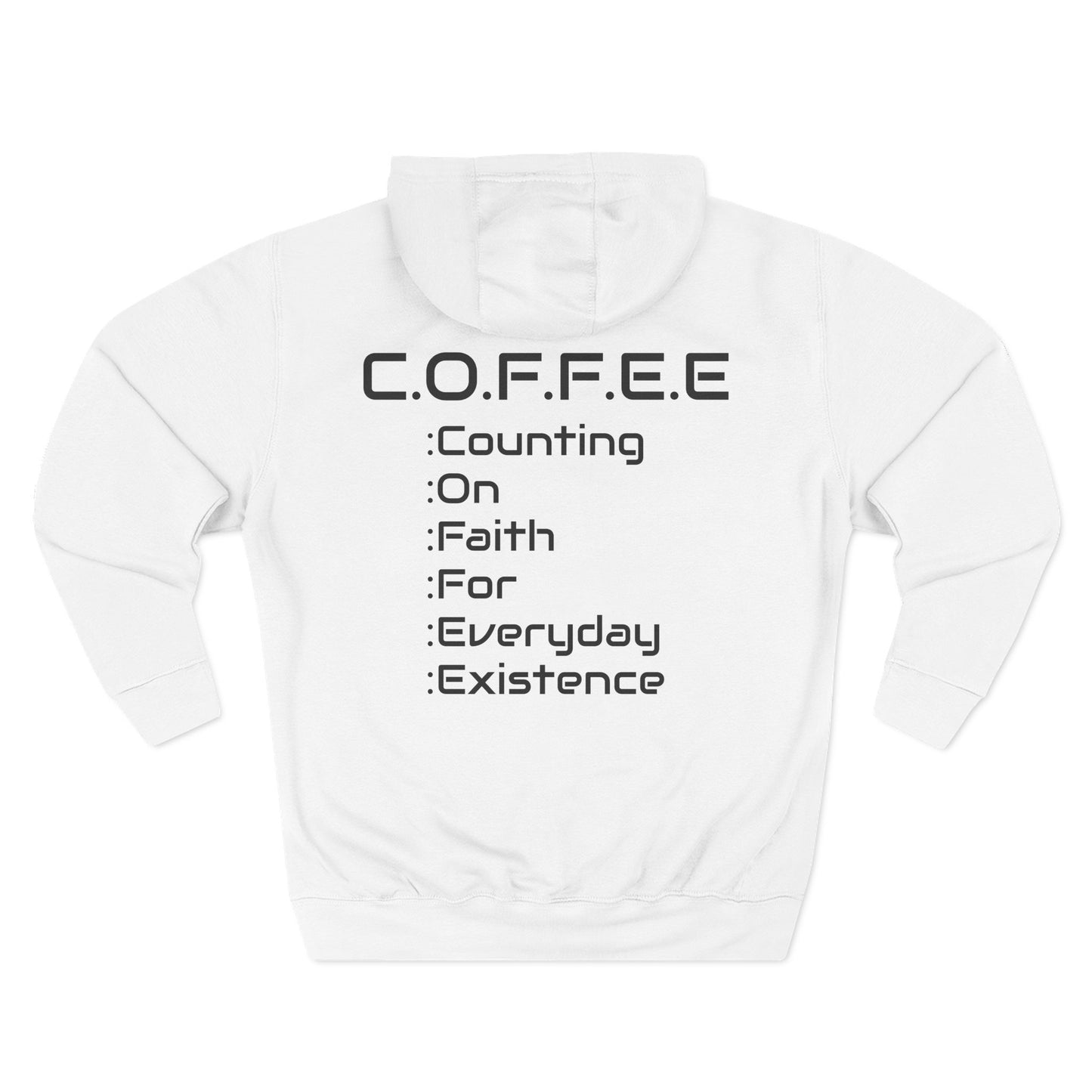 Adult Coffee Christian Black Words Only Pullover Hoodie