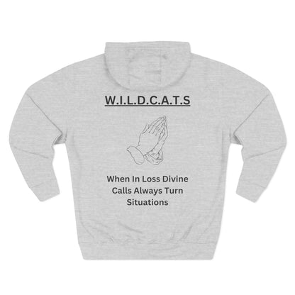 Adult Wildcats Christian Black Letters & Picture Pullover Hoodie