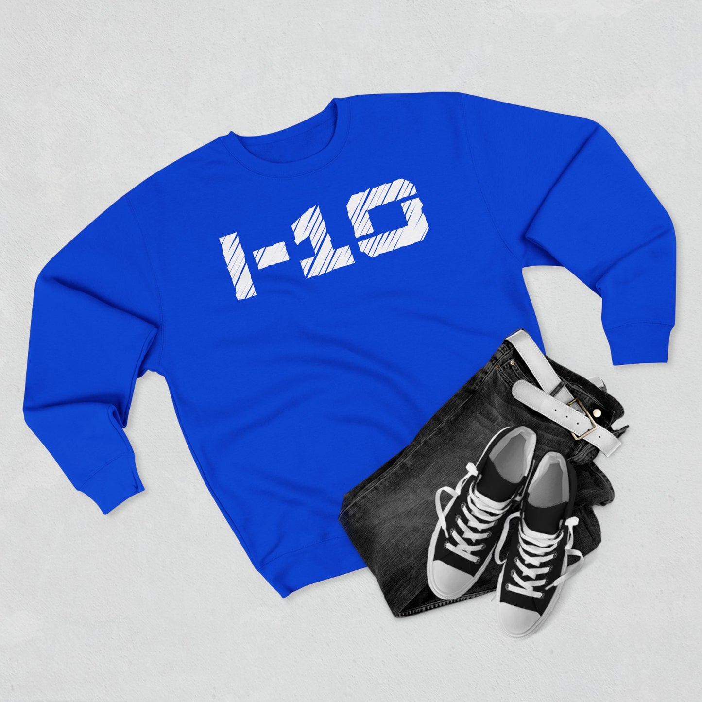 Adult I-10 Christian White Words Crewneck