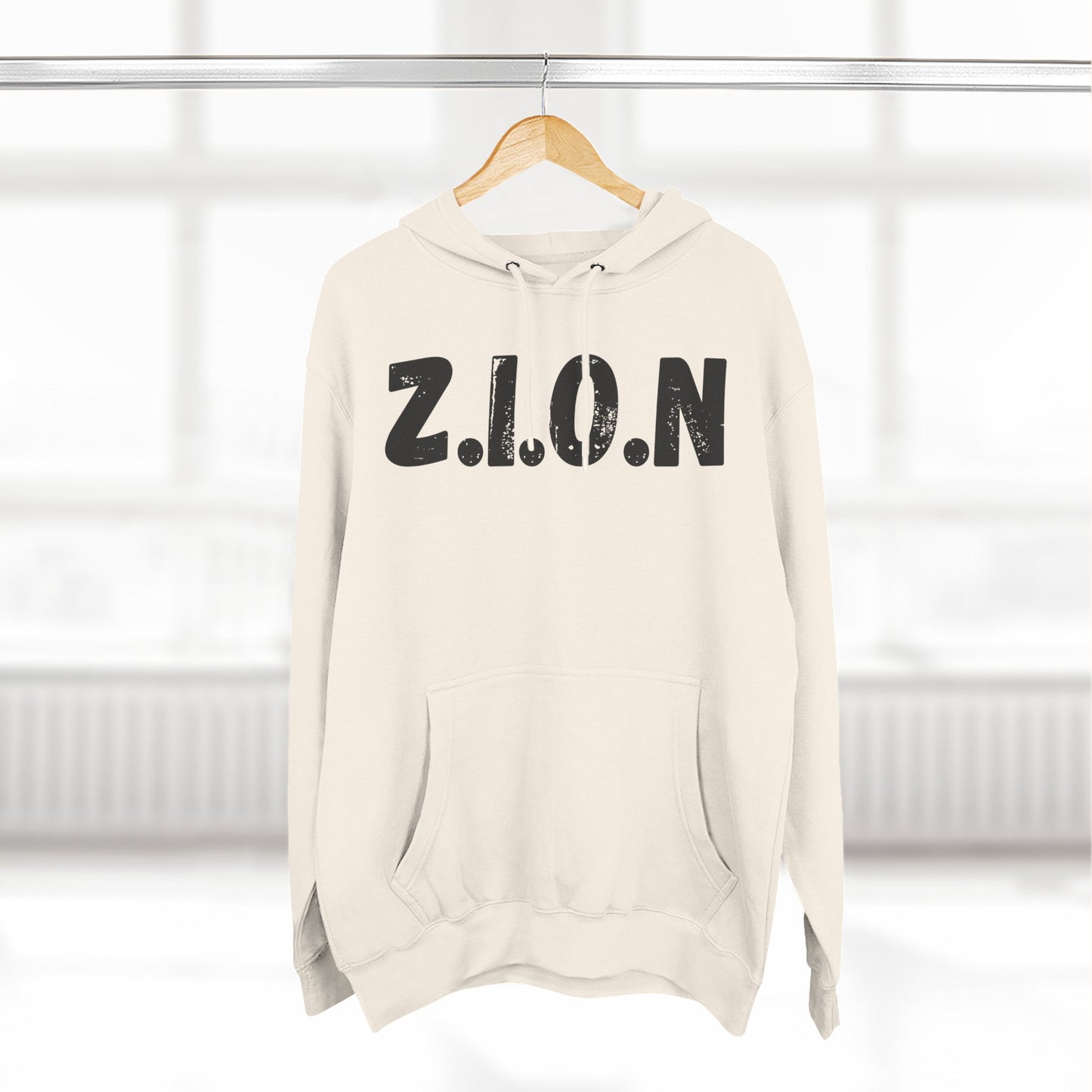 Zion Hoodie Black Words & Image