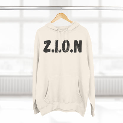 Zion Hoodie Black Words & Image