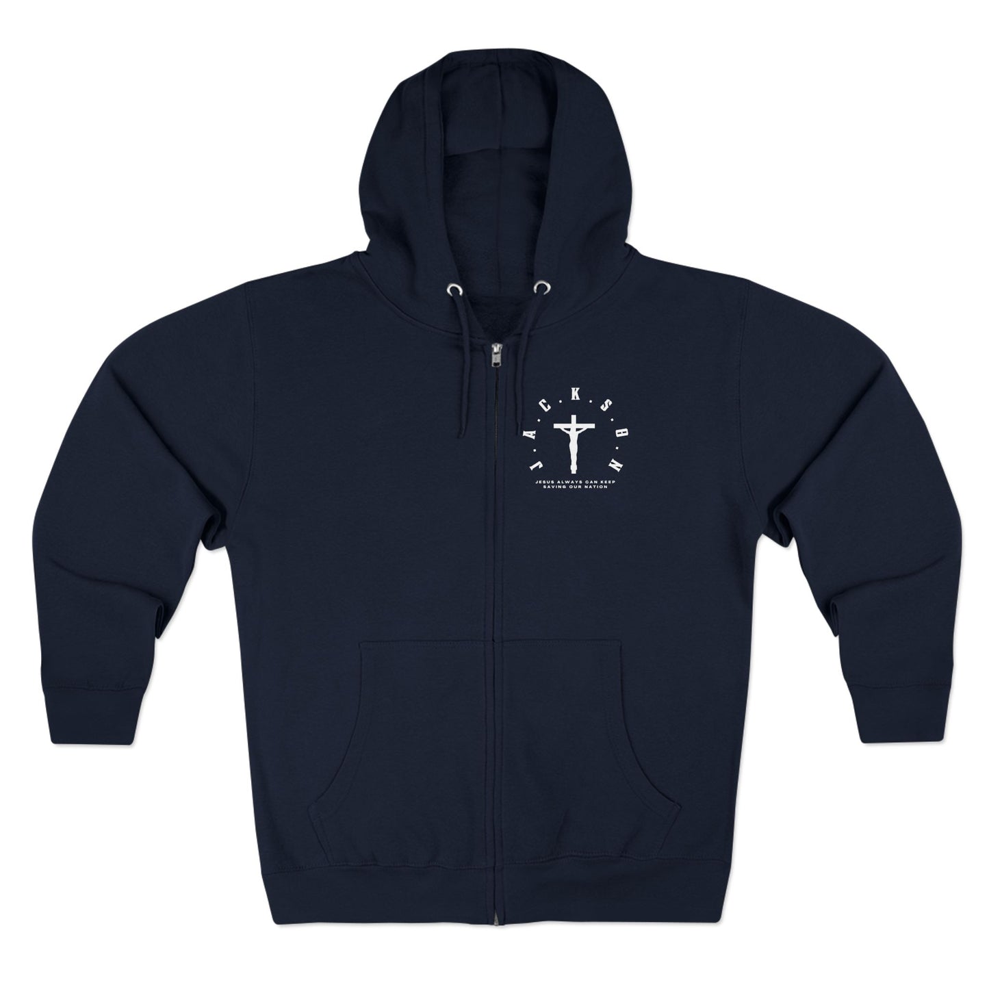 Jackson White Hoodie Zipper