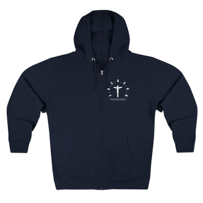 Jackson White Hoodie Zipper