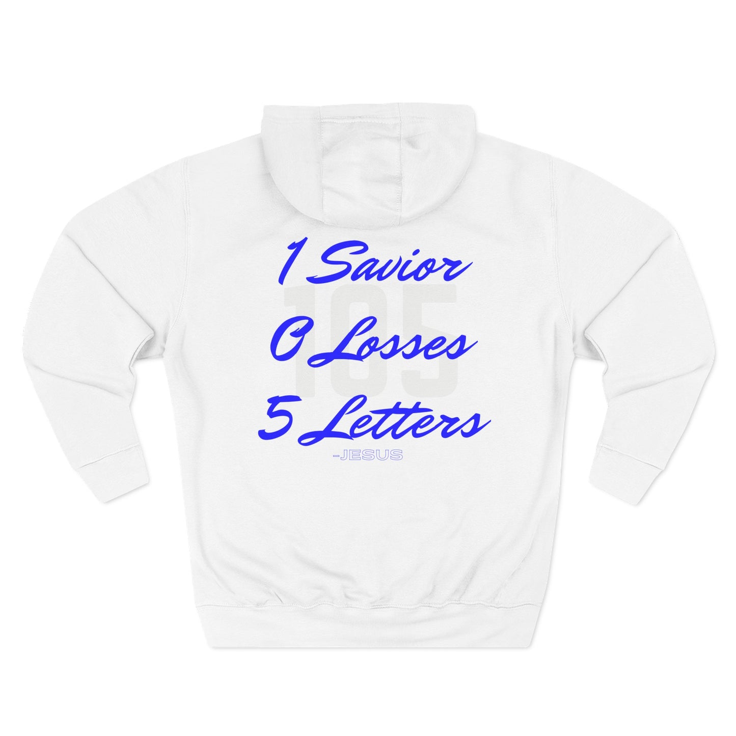 Specialty Adult 105 Christian Blue and White Letters Hoodie