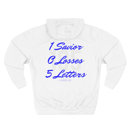 Specialty Adult 105 Christian Blue and White Letters Hoodie