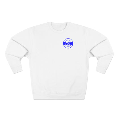Adult 105 Christian Blue and White Letters Crewneck