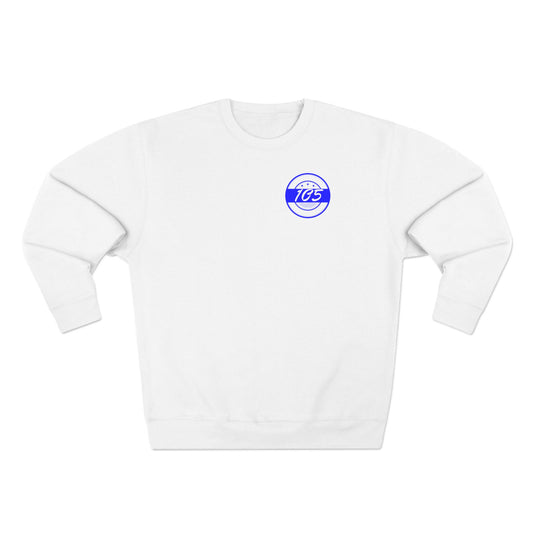 Adult 105 Christian Blue and White Letters Crewneck
