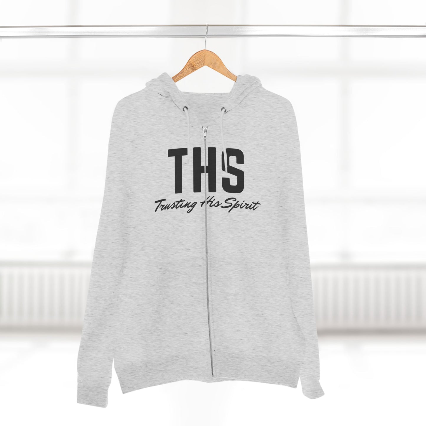 Adult THS Christian  Black Letters Zipper Hoodie