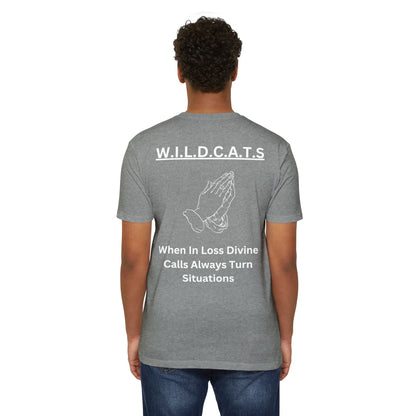 Adult Wildcats Christian White Letters & Picture Premium tee