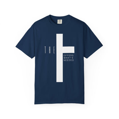 Adult T-Town Christian White Letters & Cross Heavyweight