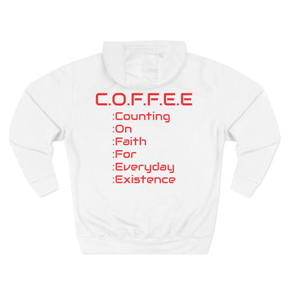 Adult Coffee Christian Red Words Only Hoodie