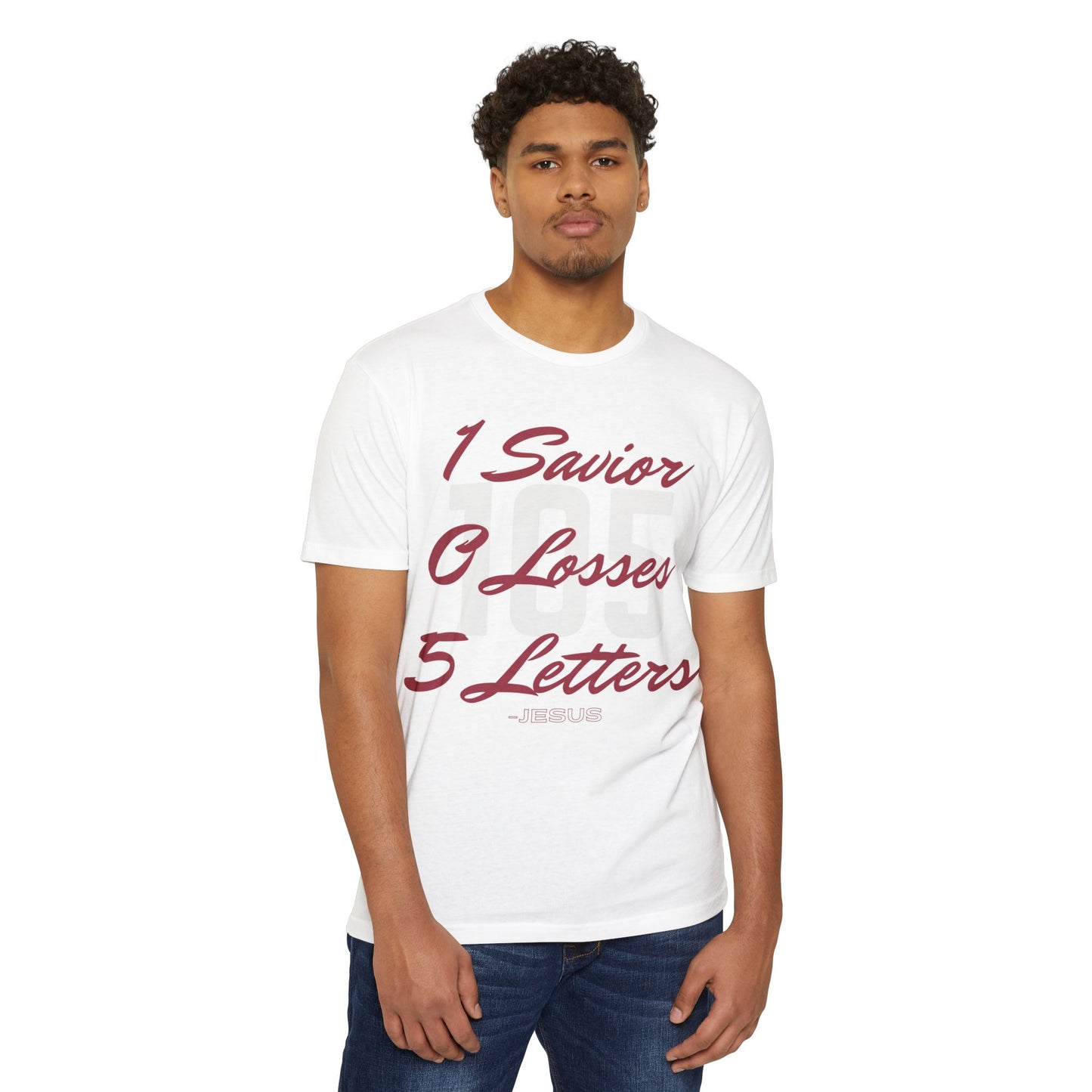 Adult 105 Christian Marron and White Letters Blended
