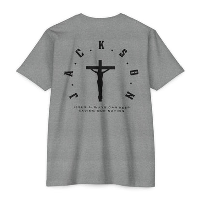 Adult Jackson Black Cross & Letters Premium Tee
