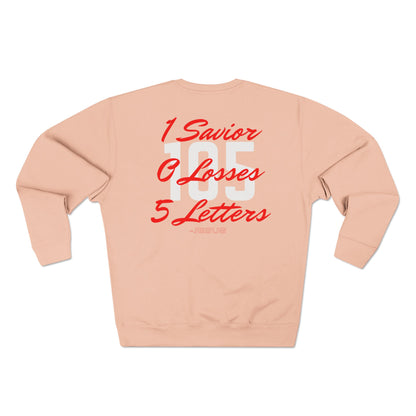 Adult 105 Christian Red and White Letters Crewneck