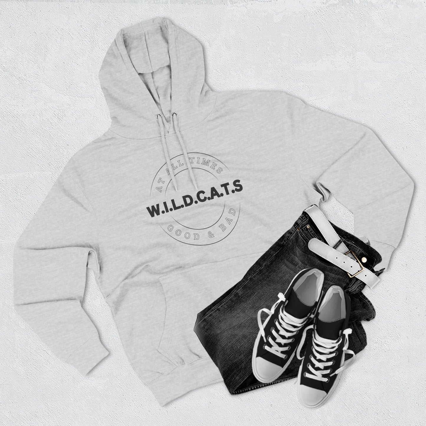 Adult Wildcats Christian Black Letters & Picture Pullover Hoodie