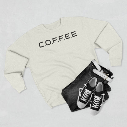 Adult Coffee Christian Black Words Only Crewneck