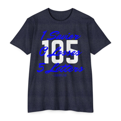 Adult 105 Christian Blue and White Letters Blended