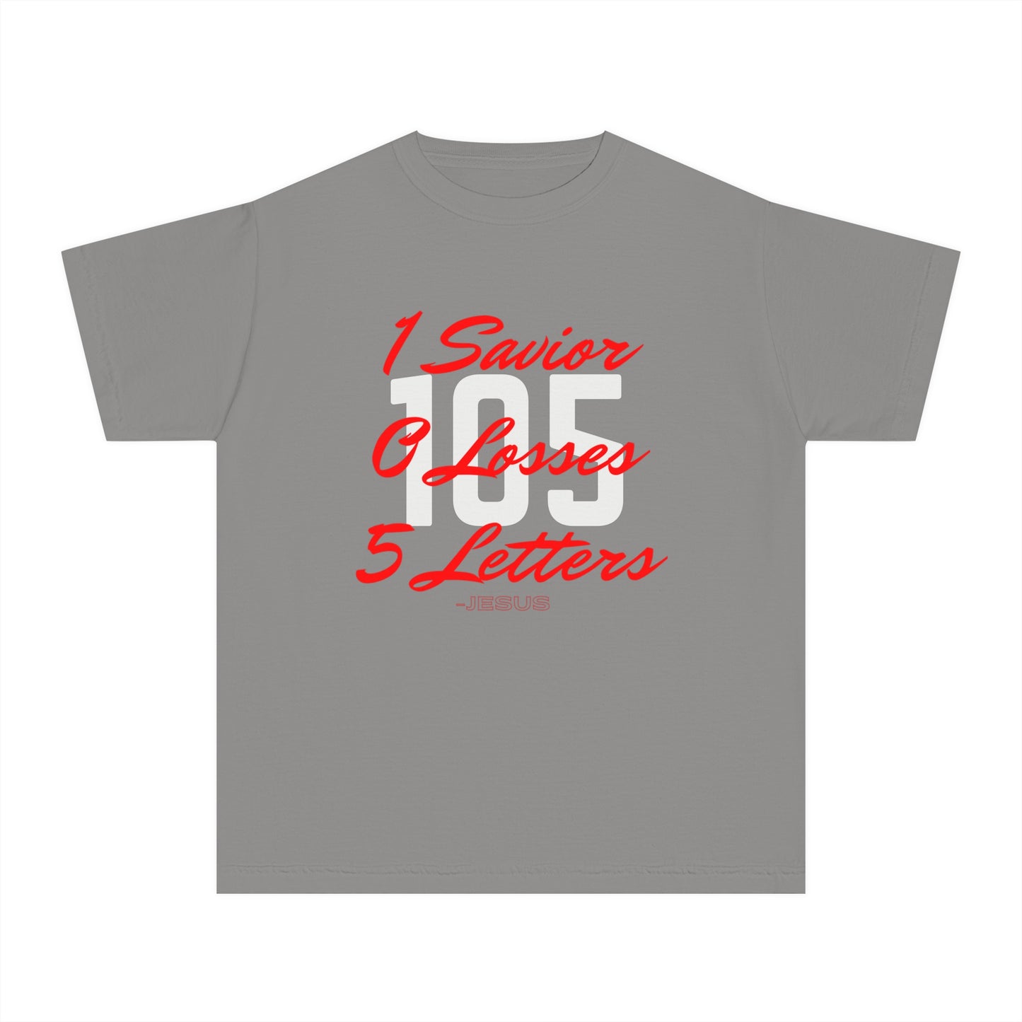 Youth 105 Christian Red and White Letters