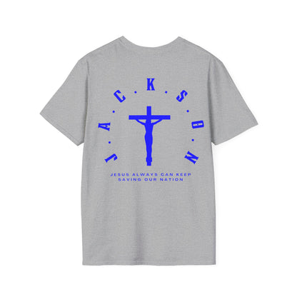 Jackson Believing Christian Blue Letters & Cross