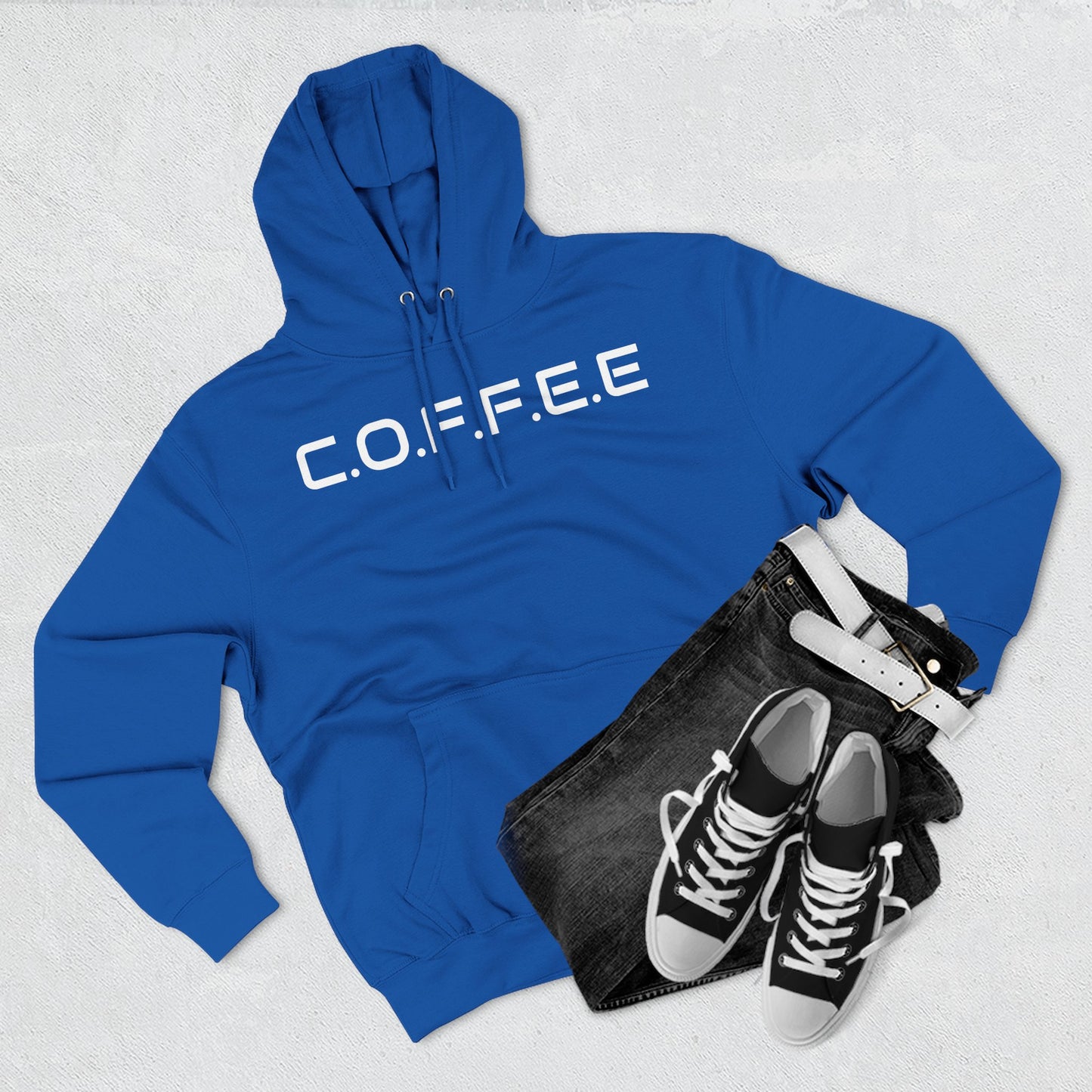 Adult Coffee Christian White Words Only Pullover Hoodie