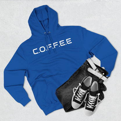 Adult Coffee Christian White Words Only Pullover Hoodie