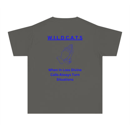 Youth Wildcats Christian Blue Letters & Picture