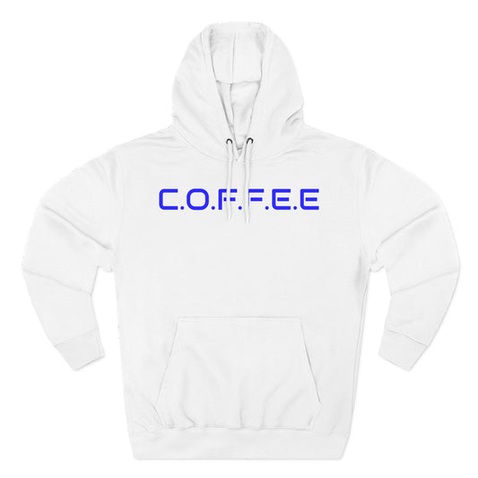 Adult Coffee Christian Blue Words Only Hoodie