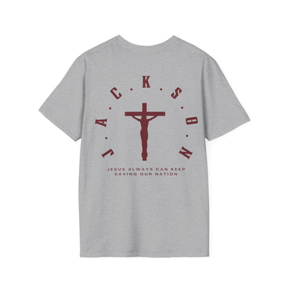 Jackson Believing Christian Marron Letters & Cross