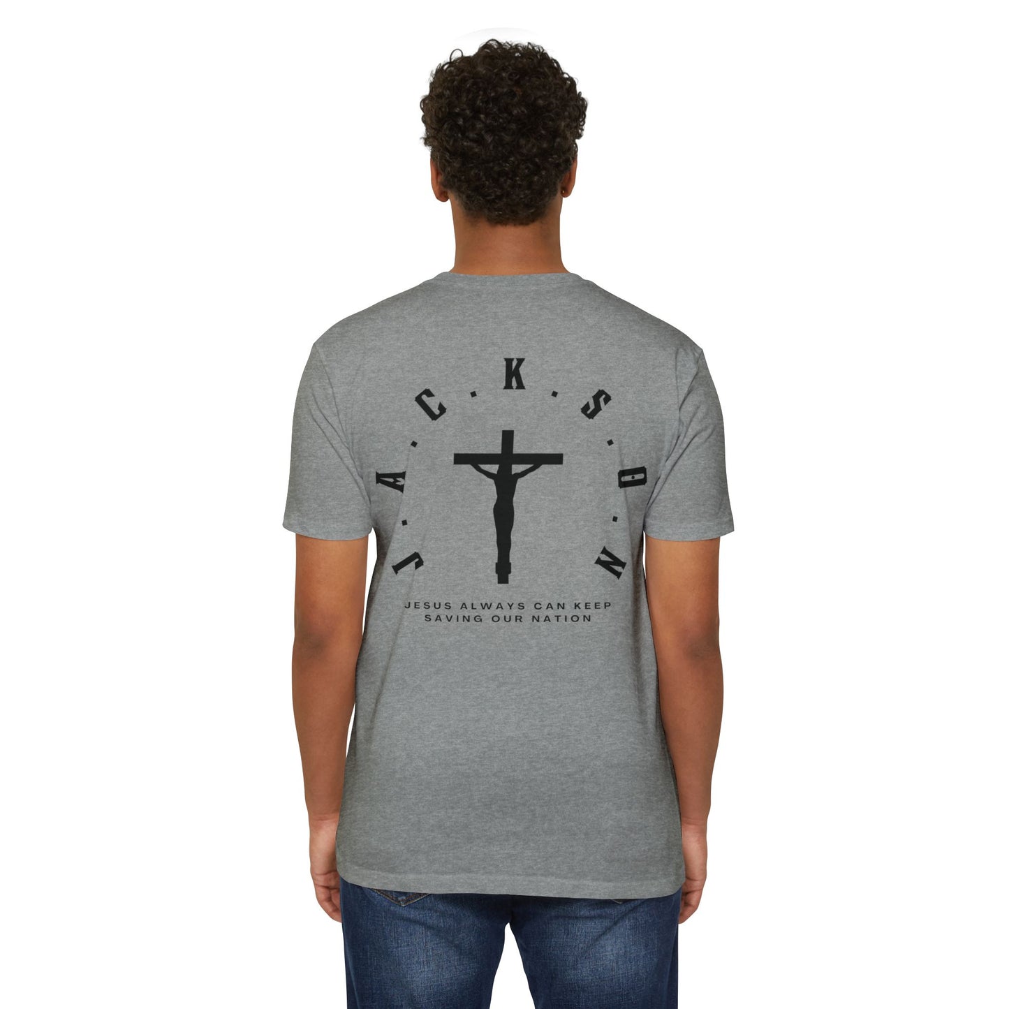 Adult Jackson Black Cross & Letters Premium Tee