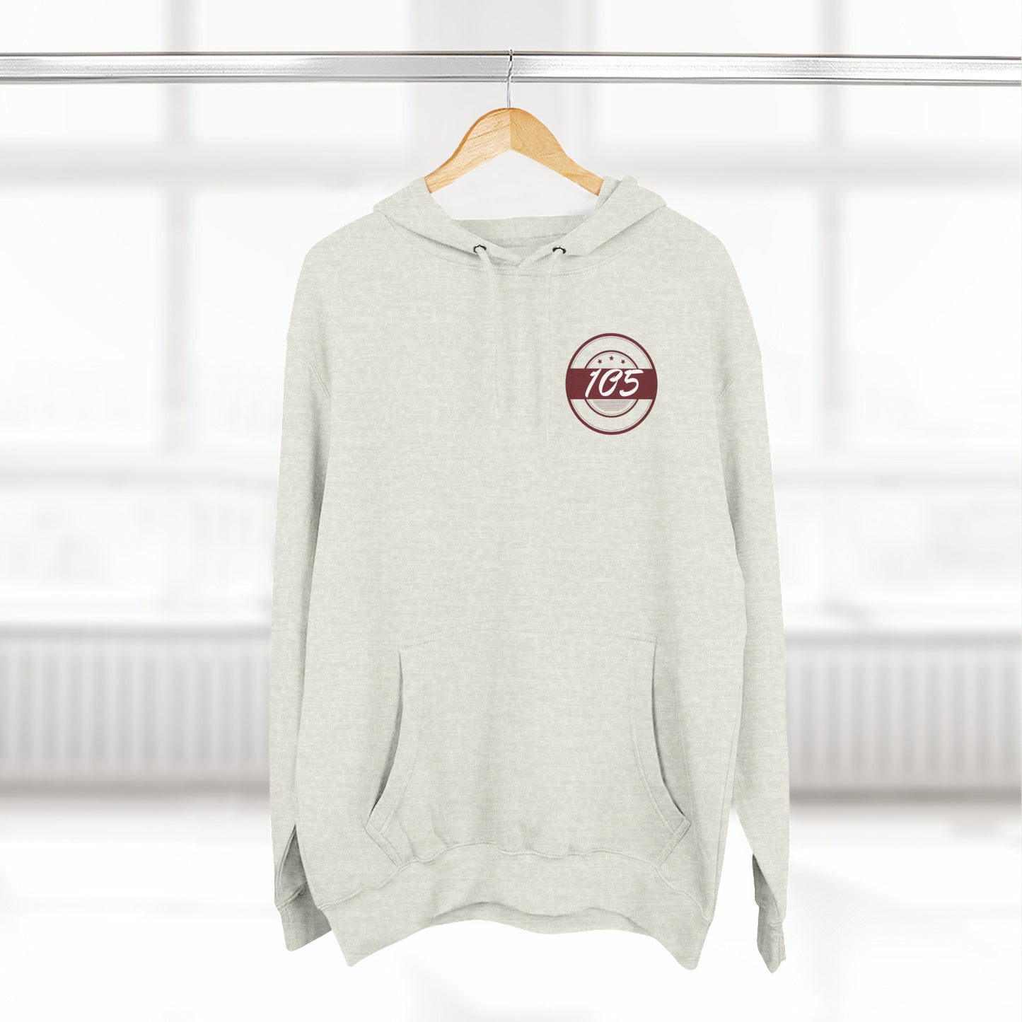 Adult 105 Christian Marron and White Letters Hoodie