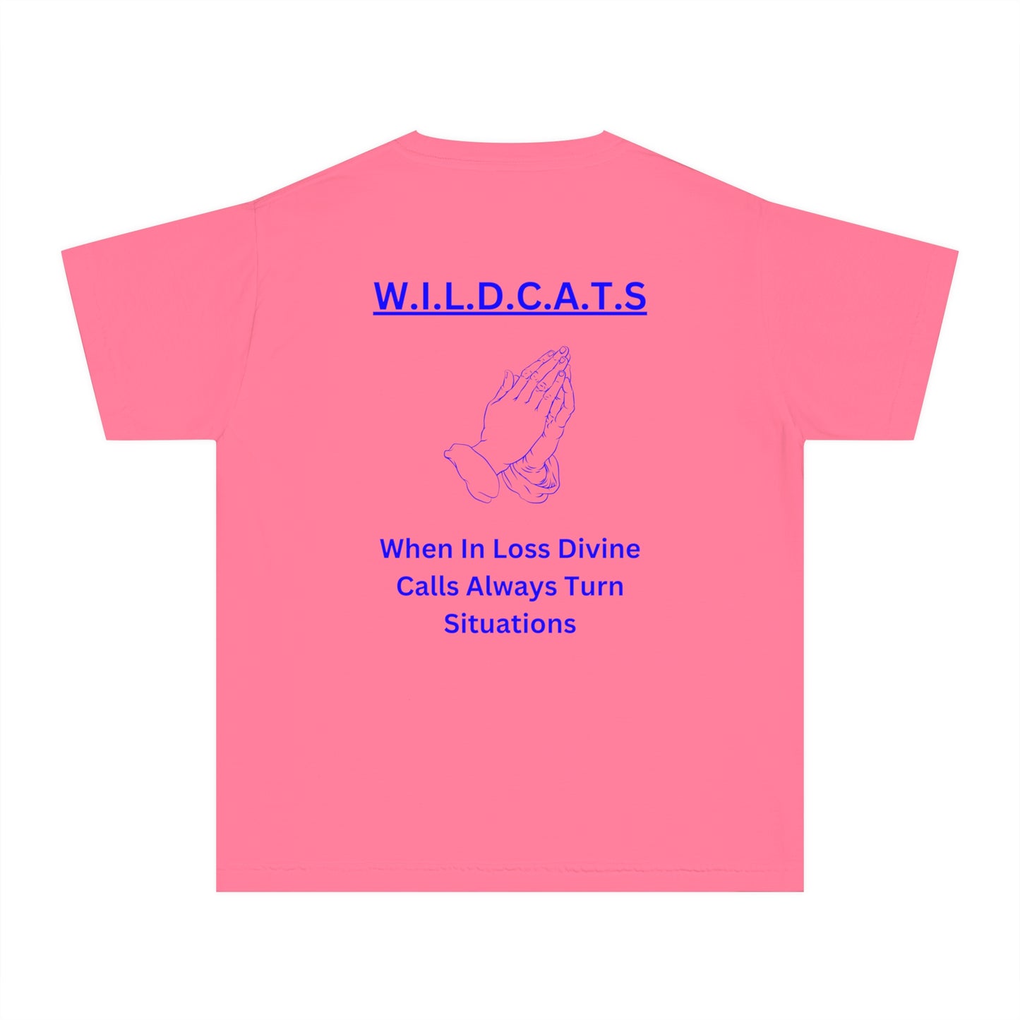 Youth Wildcats Christian Blue Letters & Picture