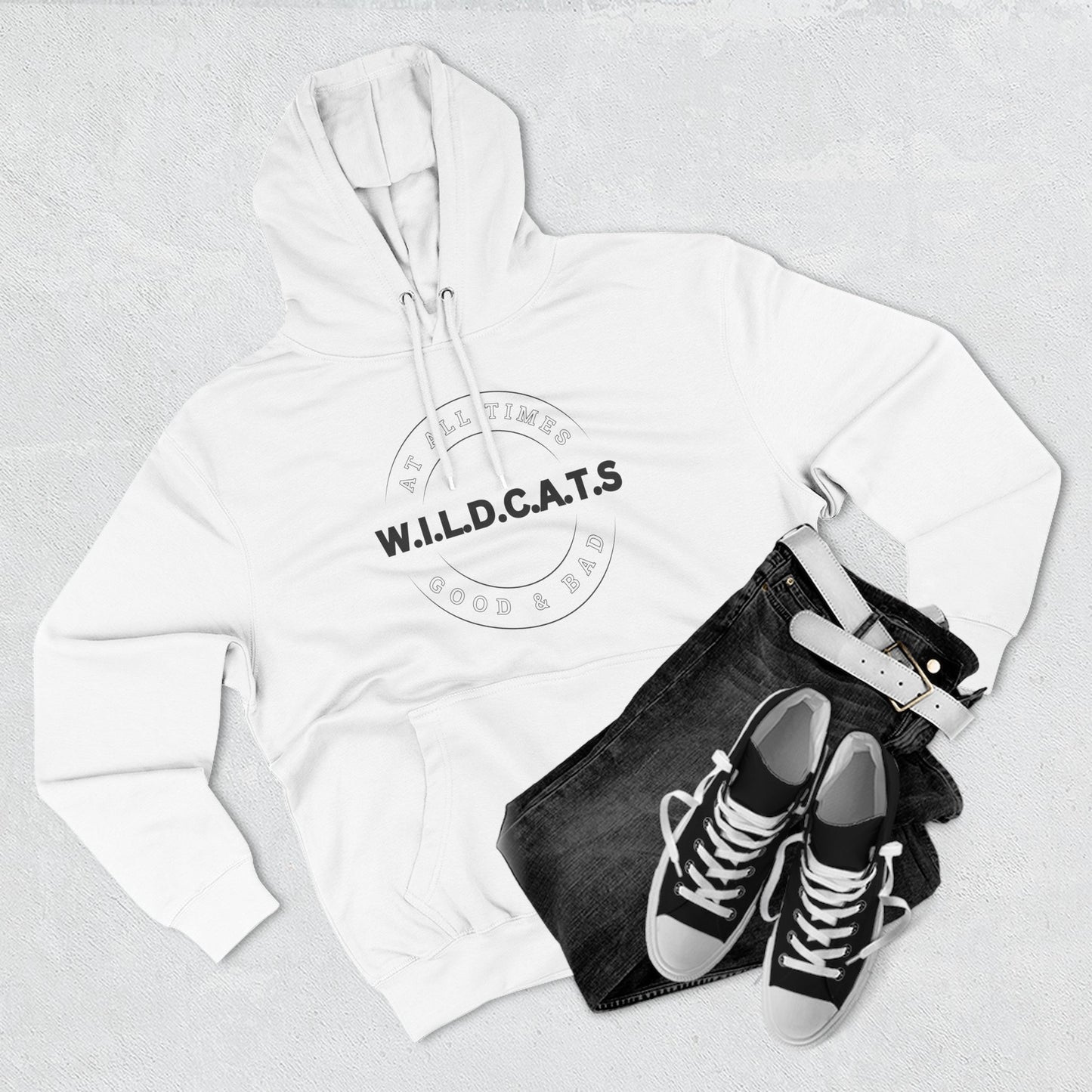 Adult Wildcats Christian Black Letters & Picture Pullover Hoodie