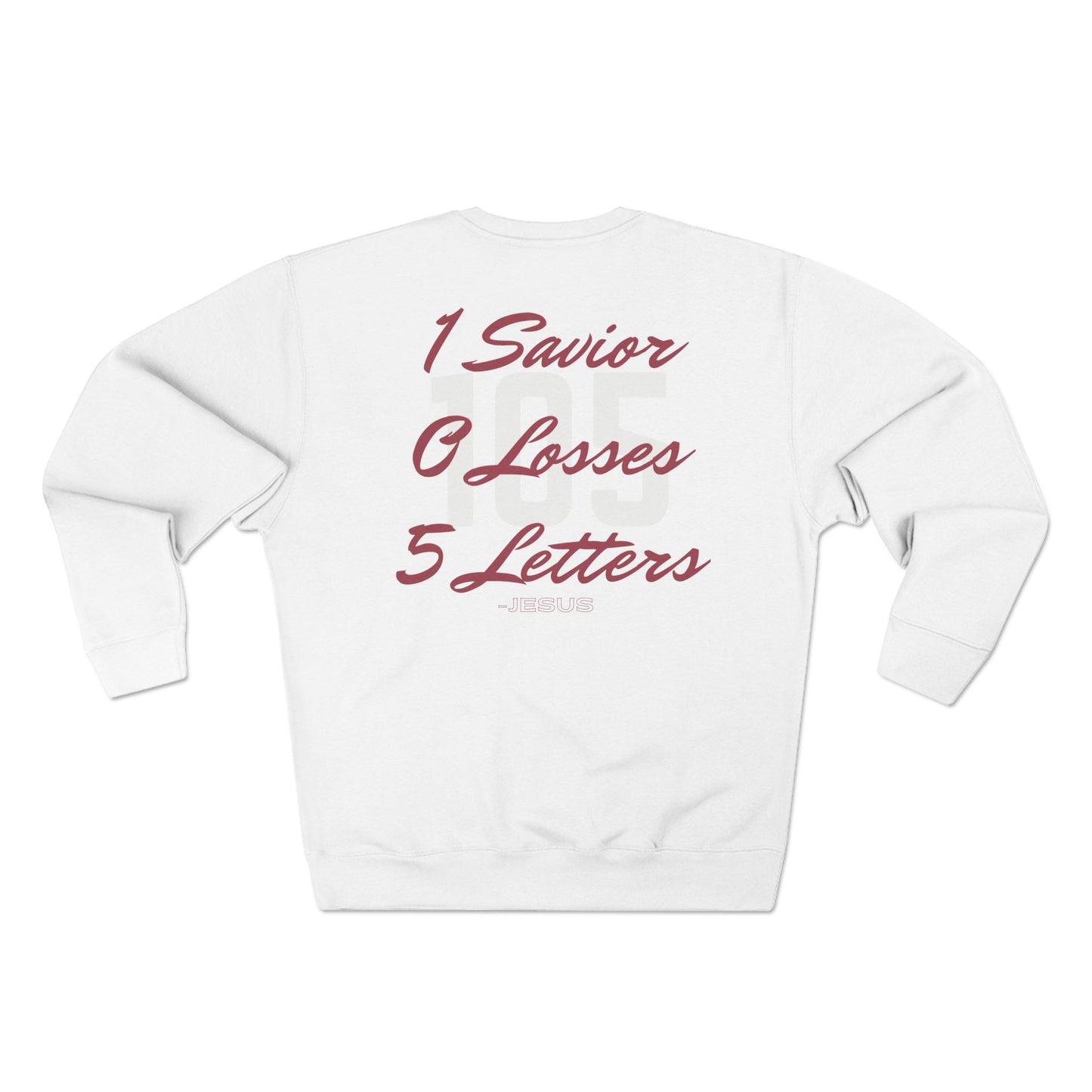 Adult 105 Christian Marron and White Letters Crewneck
