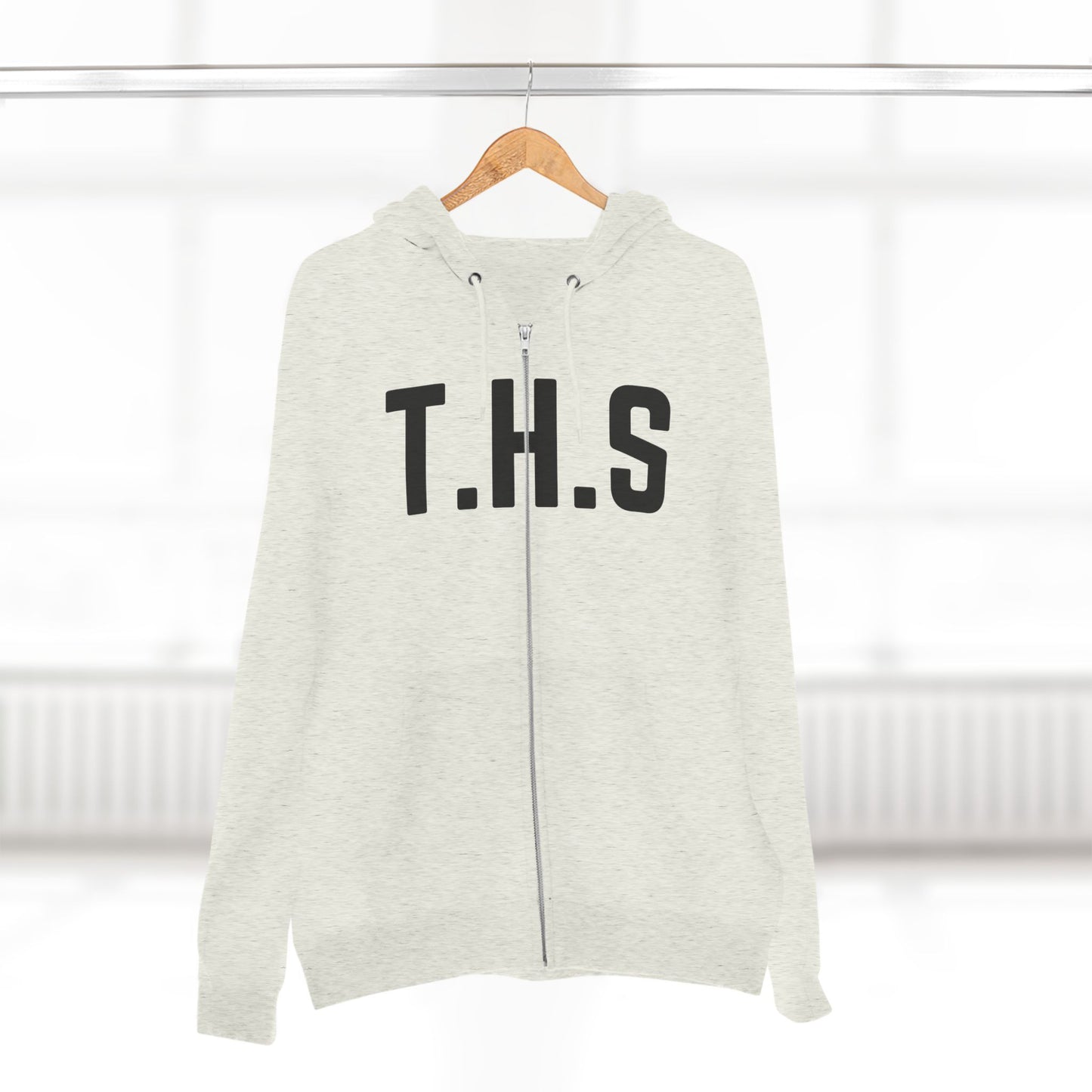Adult T.H.S Trusting His Spirit Specialty Hoodie Black Letters Zipper